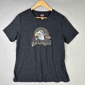 Harley-Davidson Sturgis Women's 81st Rally T-Shirt USA Strong Large Black Hills